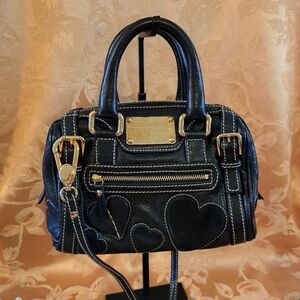 Dolce & Gabbana Black Leather Via San Damiano 7 Satchel with Gold Hardware Plate